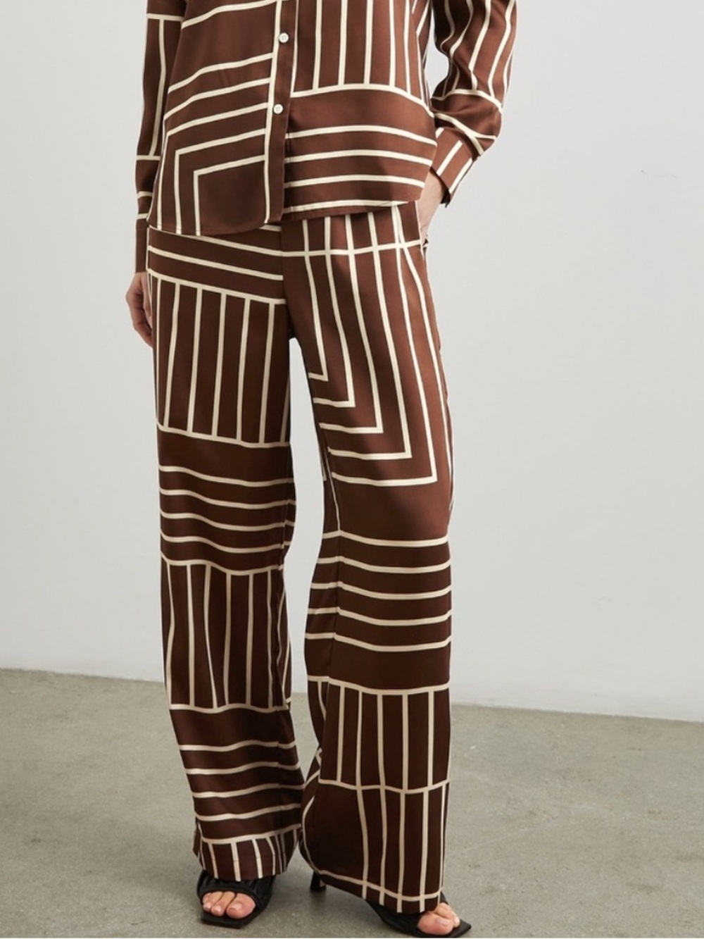 Rails Damani drawstring pants Geometric Satin Wide Leg Small